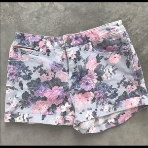 High waisted floral shorts